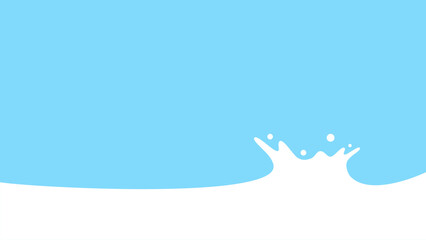 Minimalist Milk Splash on Blue Background. Abstract vector illustration of a white liquid splash resembling milk or cream on a bright blue background.
