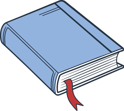 blue book with red bookmark clip art preview