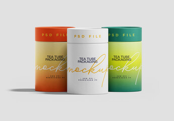 Paper Tube Tea Packaging Mockup