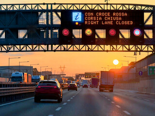motorway milan venice in italy 