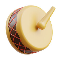 brown and beige Korean Buk 3d icon Illustration