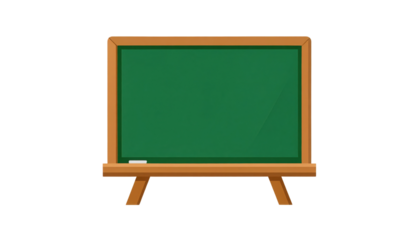 A small wooden-framed green chalkboard with a chalk piece resting on the chalk tray.