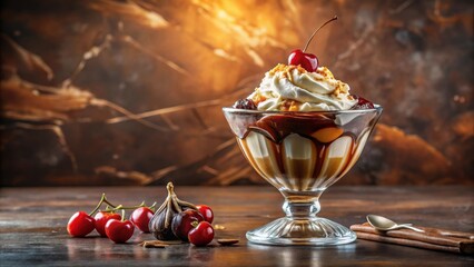 Gourmet pistachio ice cream with premium nuts and artisanal white chocolate decoration, luxury dessert experience, luxury culinary creation for sophisticated palates