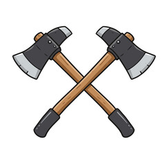 Two axes crossed over each other