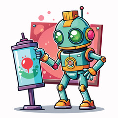 cartoon-robot-spray-painting-billboard-t-shirt-design