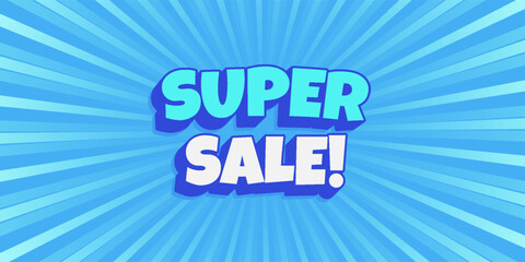 Editable text effect super sale 3d cartoon template style premium vector illustration eps 10