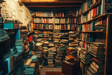 Obraz premium a room filled with lots of books and a lot of books