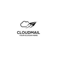Quick mail logo with a rocket and envelope flying