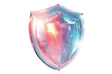 Futuristic digital energy shield concept shown on transparent background