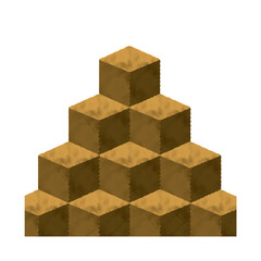 Concrete block tower. Block. Striking. Fashionable. Asphalt. yellow. Dot. Digital. Craft.