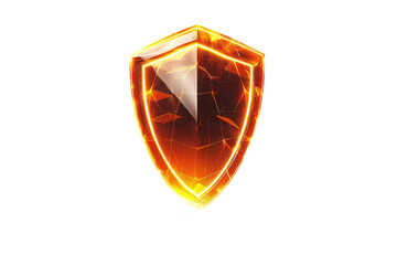 Radiant energy field shaped as shield on transparent background