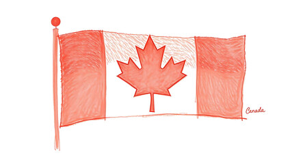 canadian flag painted on a wood