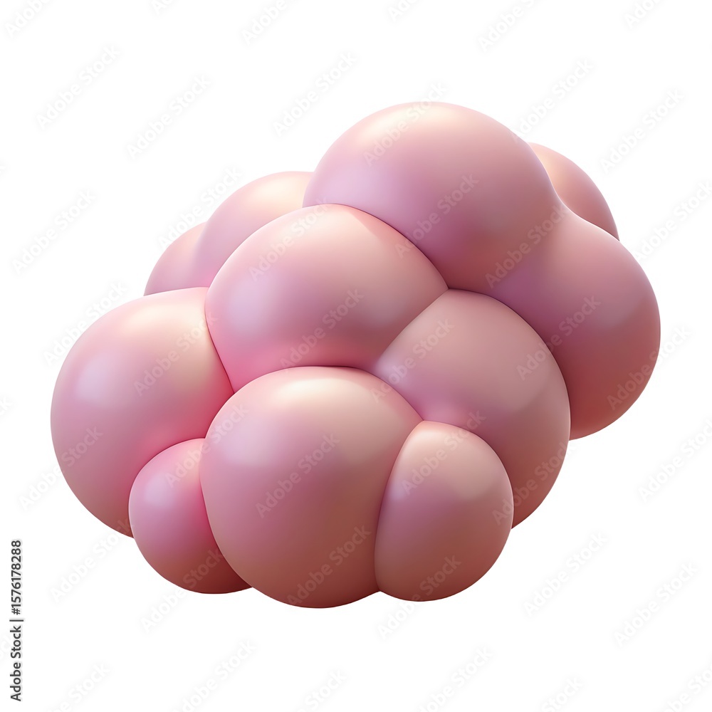 Aufkleber abstract cluster of soft pink smooth spheres with subtle gradient lighting and reflections