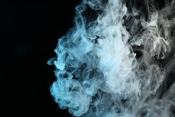 Beautiful hookah smoke on black background, closeup