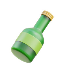 Green Soju 3d icon Illustration