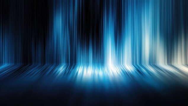 Dynamic Blue Light Streaks on Dark Background for Modern Digital Design
