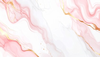 Valentine&rsquo;s Marble Vector Background &ndash; Pink & Rose Gold Veins with Romantic Accents