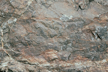 Texture of a massive stone with patterns and growths, natural background with shades and designs