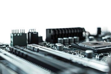 Closeup of EPYC 7763 processor isolated on transparent background