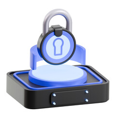3D Security Lock Icon | Digital Data Protection and Privacy