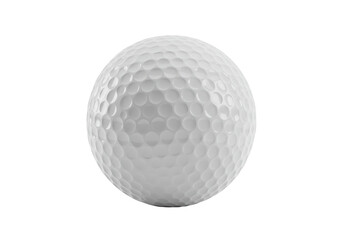 Isolated White Golf Ball with Dimpled Surface Texture