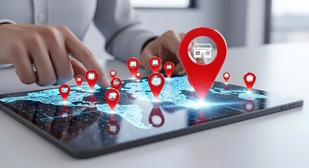 Local Business Map Pin Location Digital Illustration