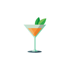 Cocktail Glass Garnish Leaf Eco Drink Icon