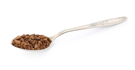 Spoon with instant coffee isolated on white
