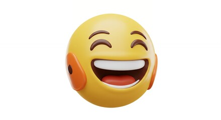 Fototapeta premium Digital illustration of a laughting emoji