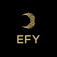 EFY logo design on black background.