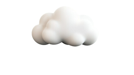 3D render icon of white cloud-shaped speech bubble for message or chat on white background
