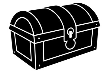 Treasure chest container storage box antique vintage silhouette vector illustration