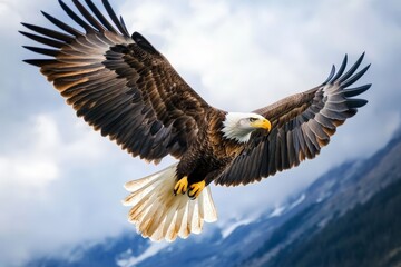 Obraz premium majestic eagle in fight wing fully spread