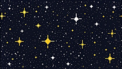 Fototapeta premium Cute Seamless Star Pattern — Hand-Drawn Night Sky and Space Background Vector Illustration