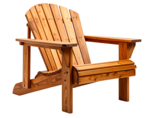 Rustic Adirondack Chair: A classic, inviting Adirondack chair crafted from weathered wood, perfect for relaxation and enjoying the tranquility of the outdoors.