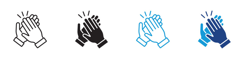 Hand clapping icon set . Applause symbol. Clapping hands icon , vector illustration .