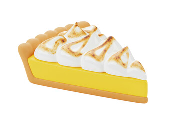 Isolated Lemon Meringue Pie Slice