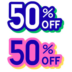 50 percent off sale tag, special discount icon element