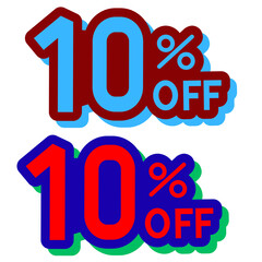10 percent off sale tag, 10% special discount icon element