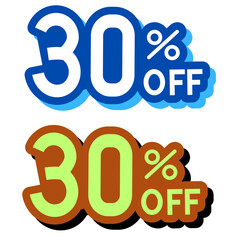 30 percent off sale tag, 30% special discount icon element