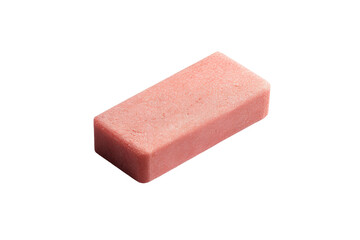 Pink eraser isolated on transparent background in high quality resolution