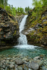 waterfall on a mountain river