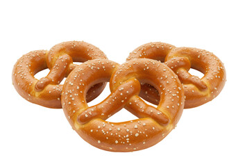 Isolated Bavarian Pretzels Salty and Delicious
