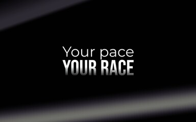 A design featuring a motivational statement boldly displayed on a dark gradient background with elegant typography effects emphasizing resilience, determination, and personal focus.