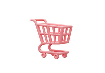 Isolated Pink Plastic Shopping Cart Miniature © Adrian