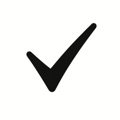 Black Check Mark Icon Vector Tick Symbol for Confirmation, Approval, and UI Design
