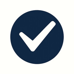 Dark Blue Check Mark Icon Vector Tick Symbol for Confirmation, Success, and UI Design