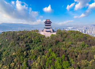 Renhuang Pavilion on Renhuang Mountain, Huzhou, Zhejiang, China