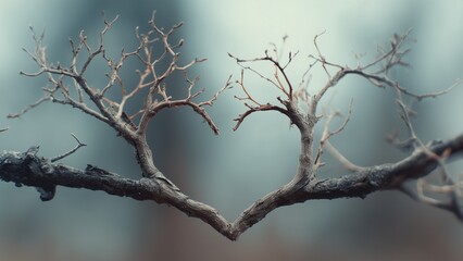 Tree Branches Connecting Hearts as a Symbol of Deep Emotional Bonds