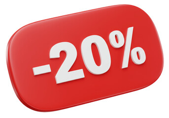 Isolated Minus 20 Percent Discount Tag Offer